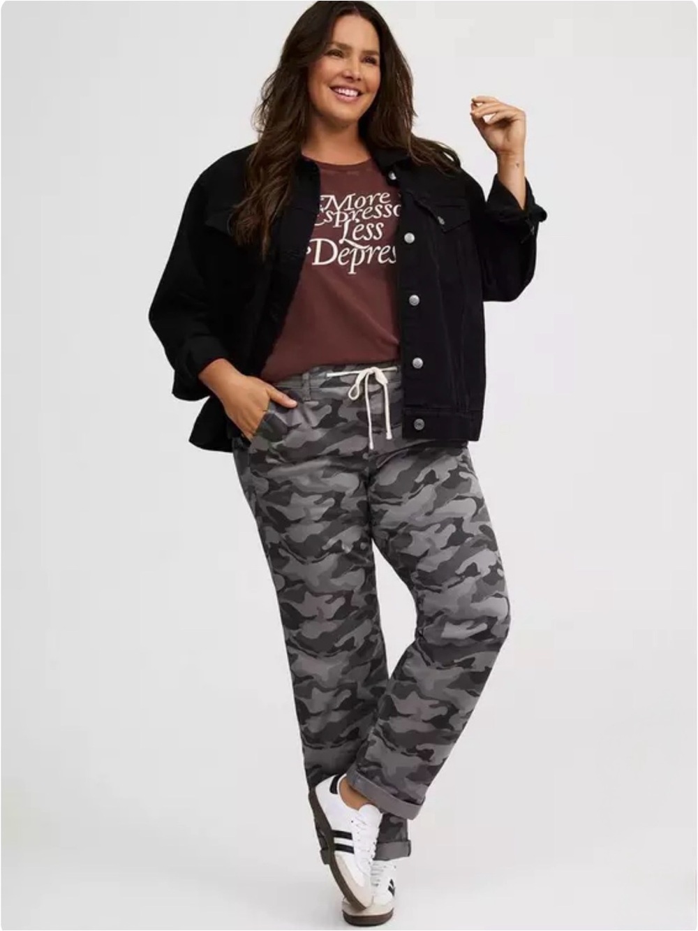 Torrid Weekend Mid-Rise Straight Pant in Camo Cadet